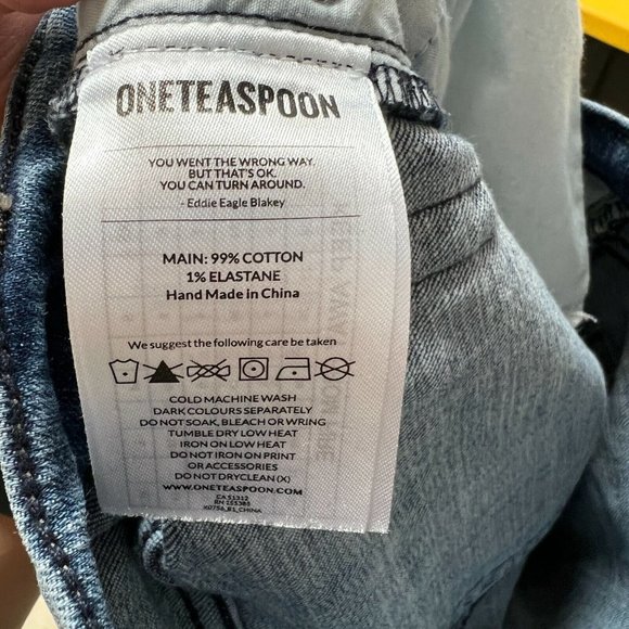 One Teaspoon Freebirds II Skinny Crop Jeans Low Rise Stretch Denim Women Size 26 - Picture 8 of 9